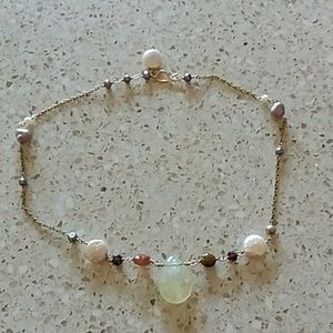 freshwater pearl necklace & druzy bangle